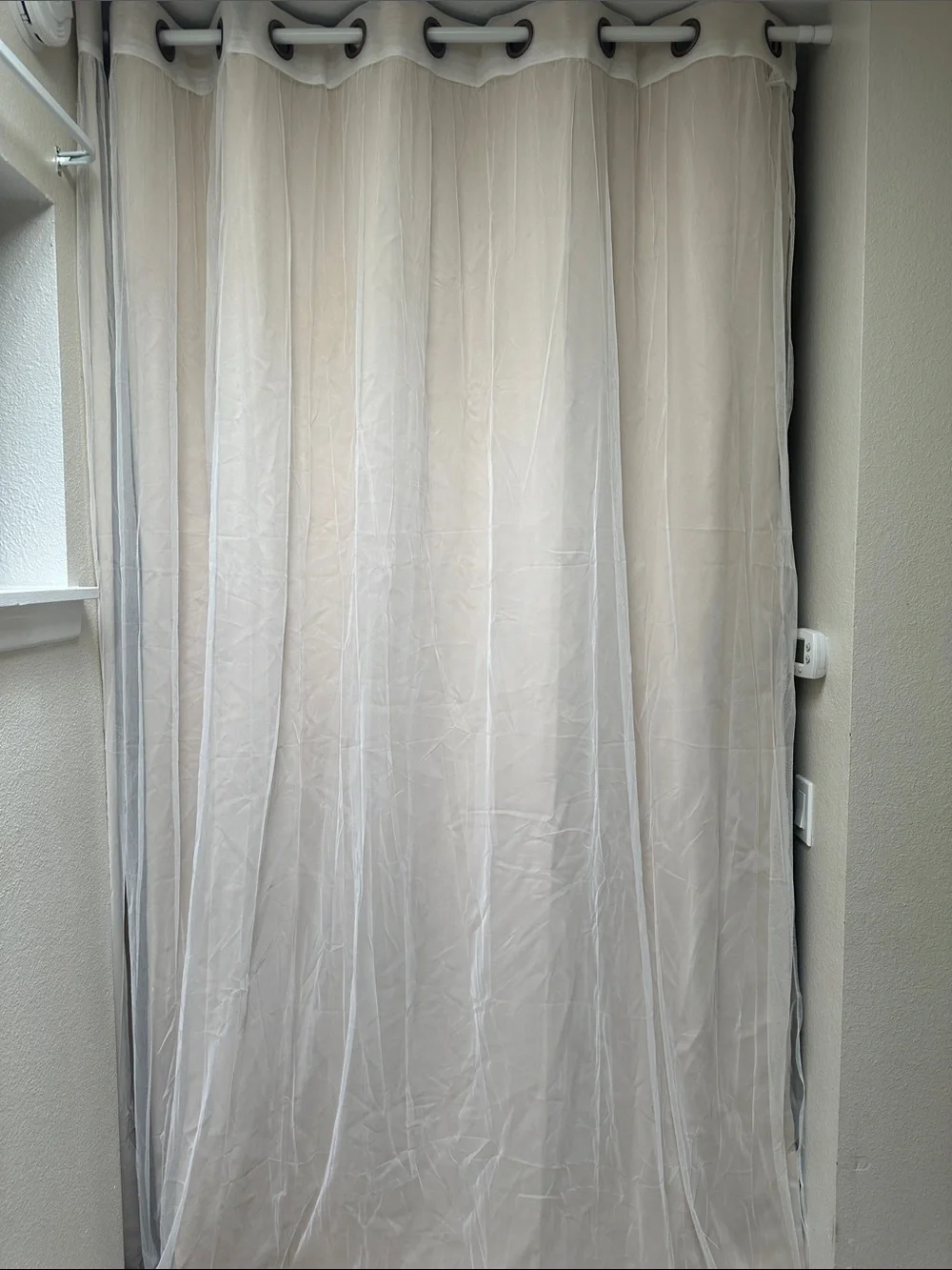 8 feet long Light Cream Grommet-Top blackout Curtain Panel
